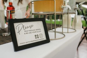 please reduce waste by re-using your glass