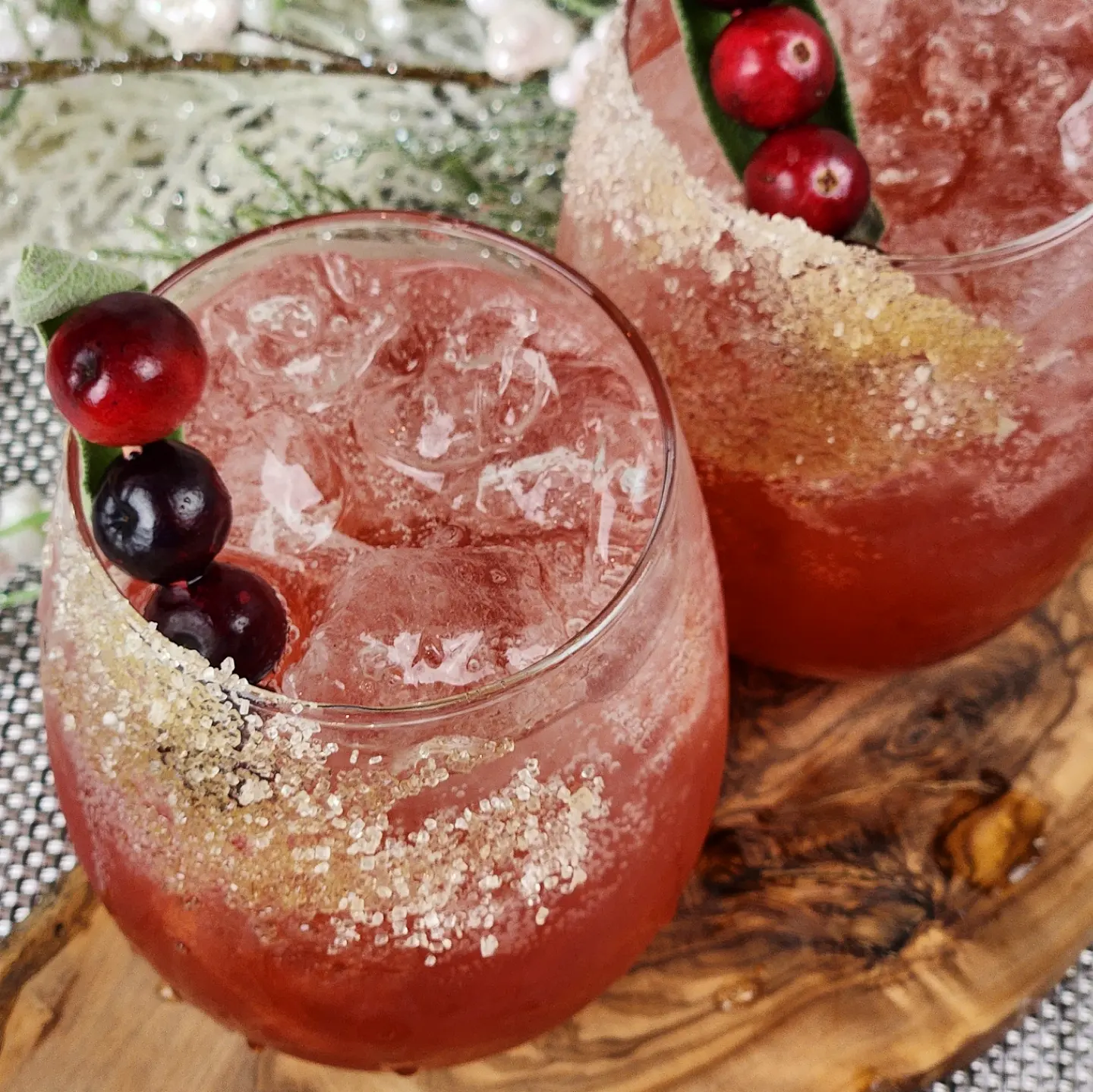 sage cranberry cocktail mixed by mobile bartender in Port Townsend