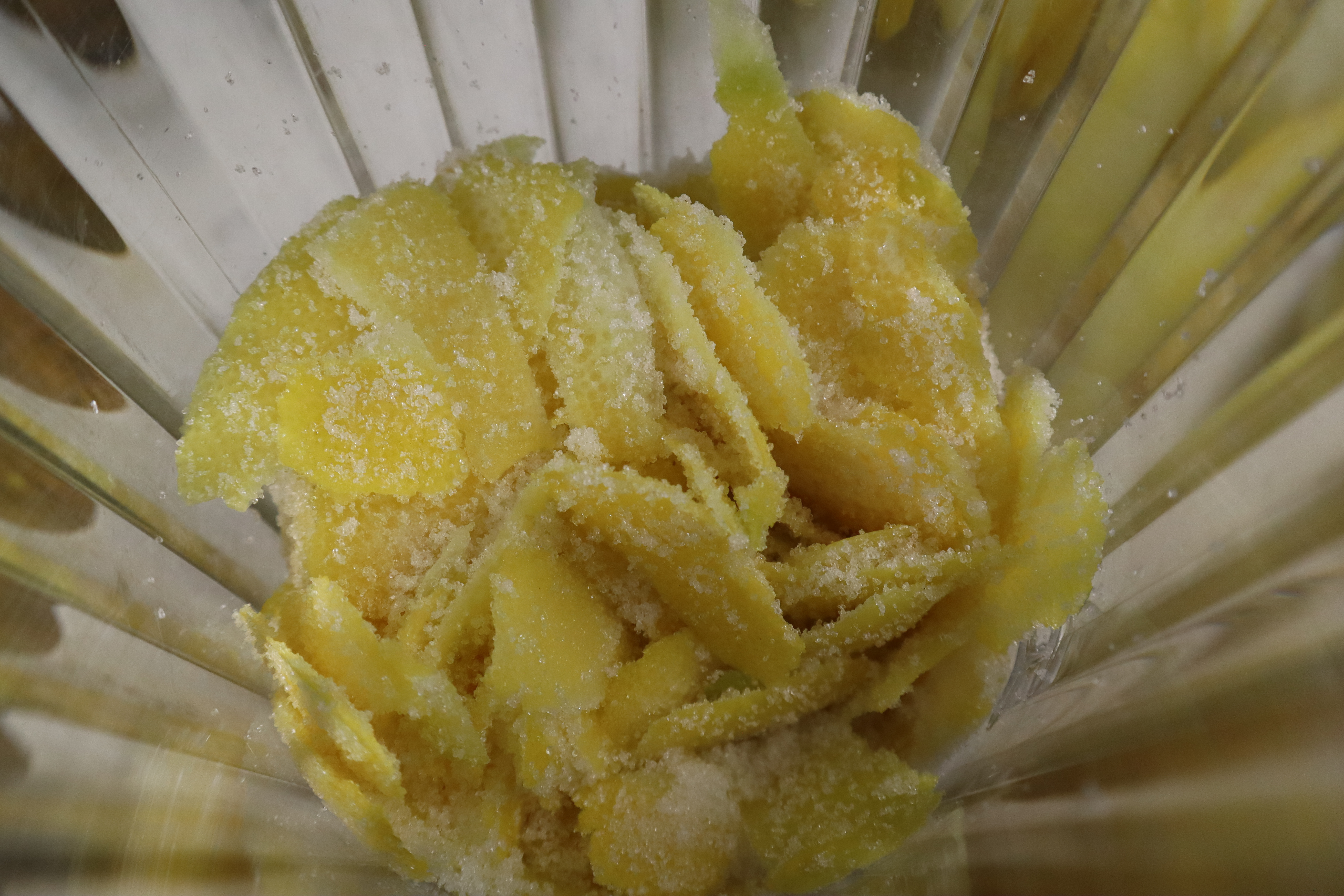 peels mixed with the citric acid to create an oleo for the super juice - as the mobile bartender waits 